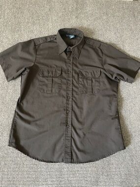 Propper Men's Tactical Short-Sleeve Button-Down Shirt - Black.  Size Large.